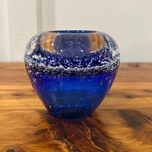 Royal Limited Crystal Cobalt Blue Tealight Holder Made in Poland